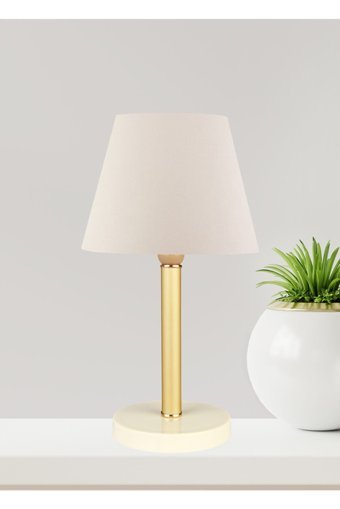 Homing Luce Ayd-2614 Tekli Kumaş Tek Ayak Abajur Beyaz