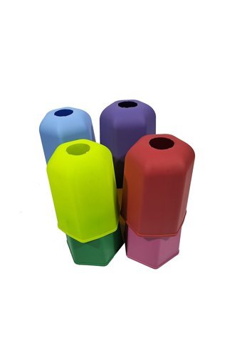 Adal Altıgen Tekli Plastik Tek Ayak Abajur Neon Yeşili