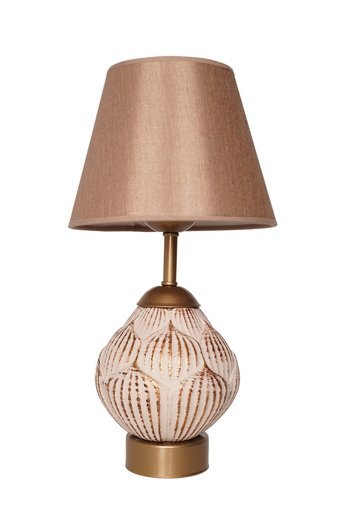 Hmydesign Galet Krem Gold Tekli Pvc Tek Ayak Abajur Krem-Gold