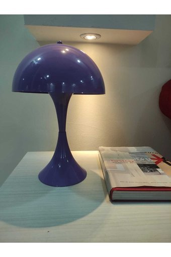 Ag Lightdesign Mor Metal Mantar Tekli Metal Tek Ayak Abajur Mor