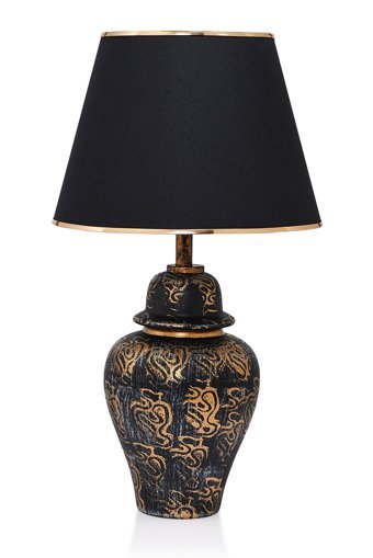 Hmydesign Ireen Gold-Siyah Srmk-53 Tekli Pvs Tek Ayak Abajur Gold - Siyah
