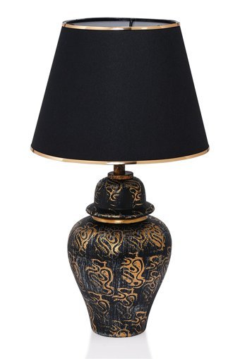 Hmydesign Ireen Gold-Siyah Srmk-53 Tekli Pvs Tek Ayak Abajur Gold - Siyah