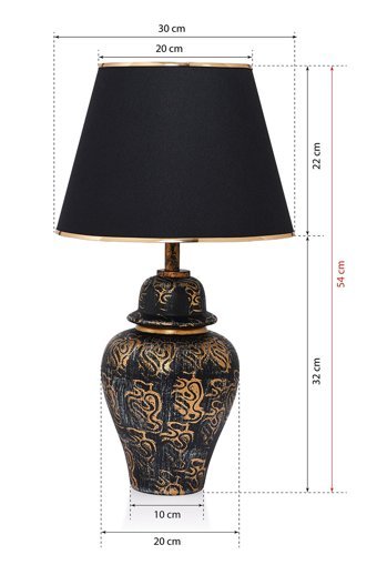 Hmydesign Ireen Gold-Siyah Srmk-53 Tekli Pvs Tek Ayak Abajur Gold - Siyah