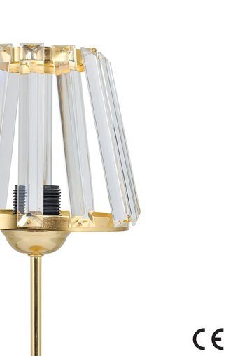 Evlight Konik Modern Klasik Tekli Cam Tek Ayak Abajur Şeffaf