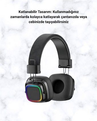 RGB Işıklı Katlanabilir Bluetooth 5.3 Kulak Üstü Kulaklık - MSDS7512-9684