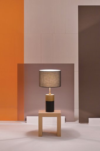 Enza Home Alice Modern T Tekli Kumaş Tek Ayak Abajur Füme