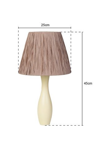 Hmydesign Saule Krem Kahve Tekli Kumaş Tek Ayak Abajur Kahverengi