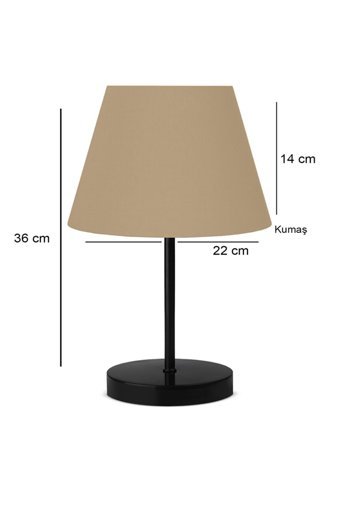 Homing Çölbeji Ayd-3159 Tekli Metal Tek Ayak Abajur Bej