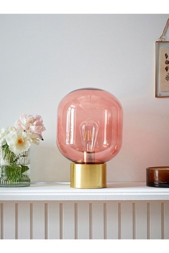 Halkedon Desıgn Pink Gloss Tekli Metal Tek Ayak Abajur Pembe