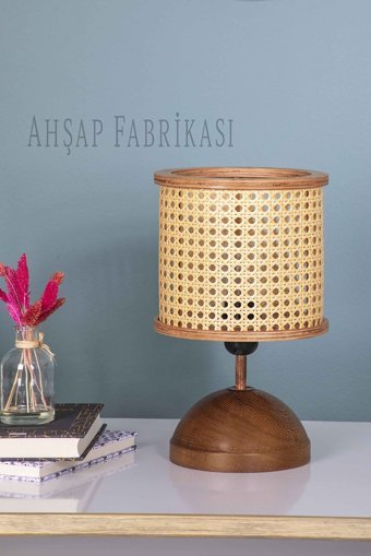 Ahşap Fabrikası Istanbul Serisi Bakırköy Tekli Pvc Tek Ayak Abajur Kahverengi