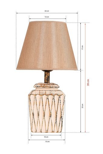 Hmydesign Becker Krem Gold Srmk-53 Tekli Pvc Tek Ayak Abajur Krem-Gold