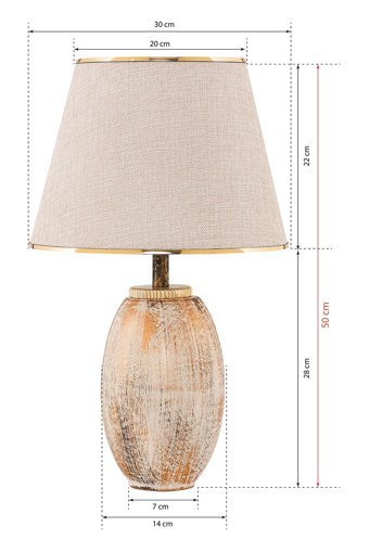 Hmydesign Fonce Krem Gold Srmk-53 Tekli Pvs Tek Ayak Abajur Krem - Gold