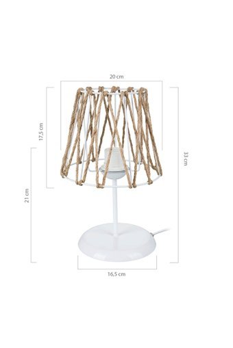 Modelight Selva Beyaz-Asz.1128 Tekli Metal - Halat Tek Ayak Abajur Beyaz