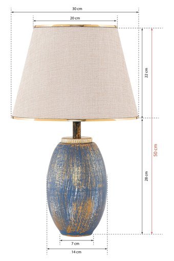 Hmydesign Fonce Mavi Gold Srmk-53 Tekli Pvs Tek Ayak Abajur Gold - Siyah