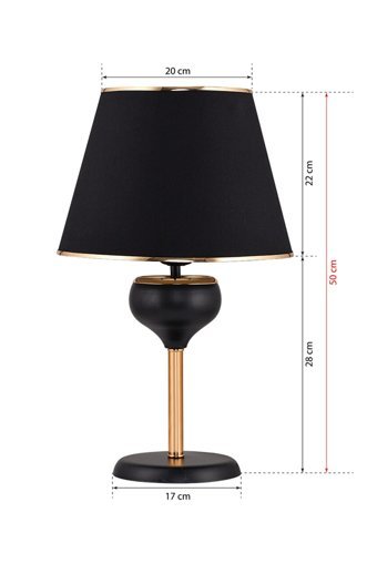 Hmydesign Pisse Gold Siyah Abjr-55 Tekli Metal Tek Ayak Abajur Siyah