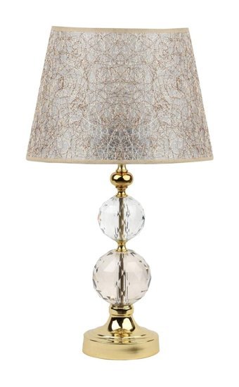 Vinner Gold Kristal Küre Sarı Kırçıl Tekli Cam Tek Ayak Abajur Gri