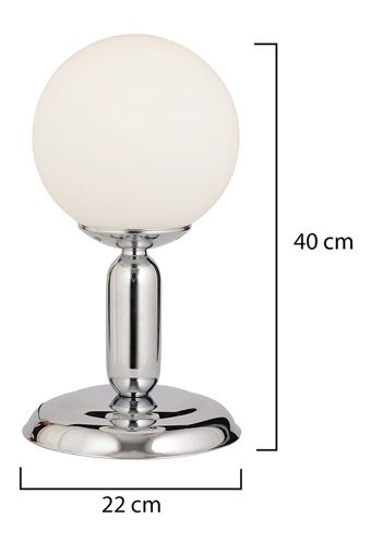 Apliqa Arlo Beyaz Camlı Modern Tasarım Tekli Metal - Cam Tek Ayak Abajur Gümüş