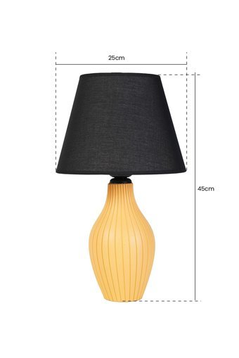 Hmydesign Sourcil Sarı Siyah Tekli Pvc Tek Ayak Abajur Sarı-Siyah