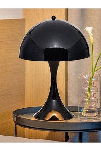 Ag Lightdesign Siyah Metal Mantar Tekli Metal Tek Ayak Abajur Siyah