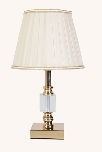Hmydesign Glace Krem Gold Tekli Metal Tek Ayak Abajur Krem - Gold