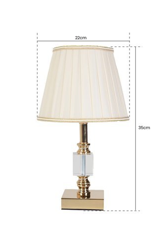 Hmydesign Glace Krem Gold Tekli Metal Tek Ayak Abajur Krem - Gold