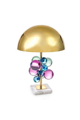 Visente Home Renkli Bubble Tekli Metal Tek Ayak Abajur Sarı