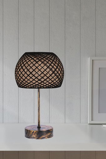 Hmydesign Agox Jüt Gümüş Ipaj-56 Tekli Jüt Tek Ayak Abajur Kahverengi
