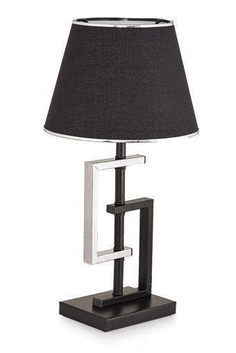 Hmydesign Tendan Gümüş Siyah Abjr-55 Tekli Kumaş Tek Ayak Abajur Gümüş - Siyah