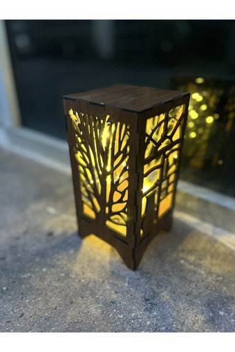 Enza Home Clementine Tekli Ahşap Tek Ayak Abajur Kahverengi