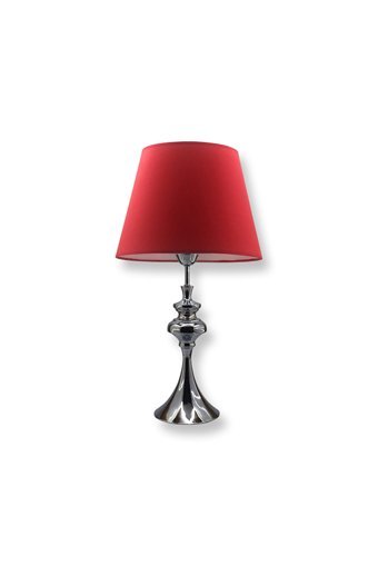 Lampada Viola Kırmızı Tekli Metal Tek Ayak Abajur Kırmızı-Gümüş