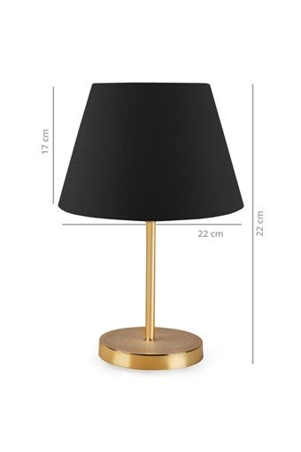 Homing Lara Gold 2'Li Metal Tek Ayak Abajur Siyah