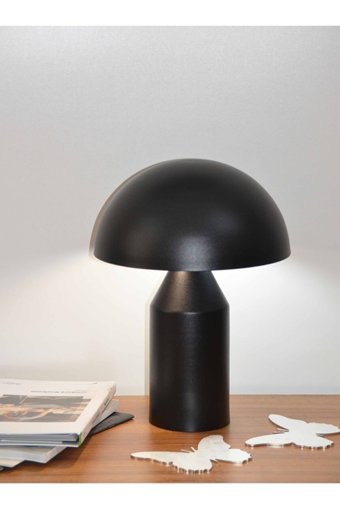 Gloomyhomedesign Celico Mantar Siyah Tekli Metal Tek Ayak Abajur Siyah