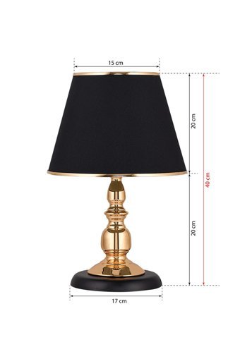 Hmydesign Sebba Gold Siyah Abjr-55 Tekli Metal Tek Ayak Abajur Gold - Siyah