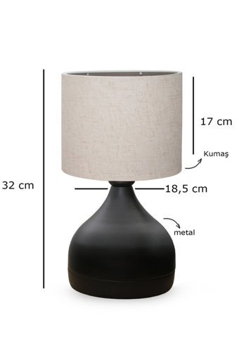 Homing Milano Ayd-3087 Tekli Kumaş Tek Ayak Abajur Krem