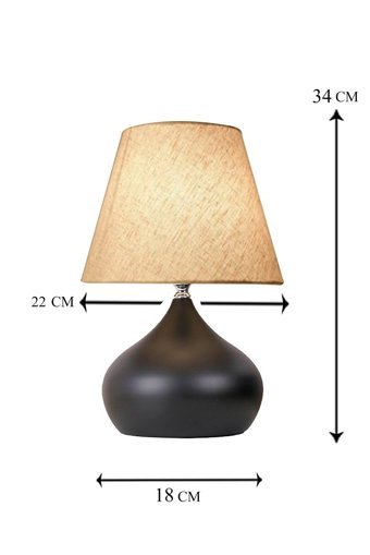 Evlight Lapis Krem Şapka 2'Li Kumaş Tek Ayak Abajur Krem