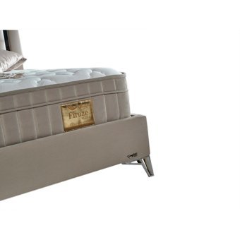 Arleno Bedding Sierra 160 x 200 cm Ayrılabilen Yataklı Başlıklı Çift Kişilik Sandıklı Baza Seti Krem