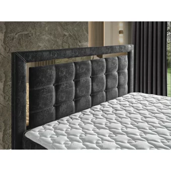 Arleno Bedding Hilda 160 x 200 cm Ayrılabilen Yataklı Başlıklı Çift Kişilik Sandıklı Baza Seti Siyah