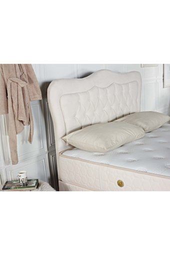 Turkuaz Solit 120 x 200 cm Ayrılabilen Başlıklı Çift Kişilik Sandıklı Baza Seti Beyaz
