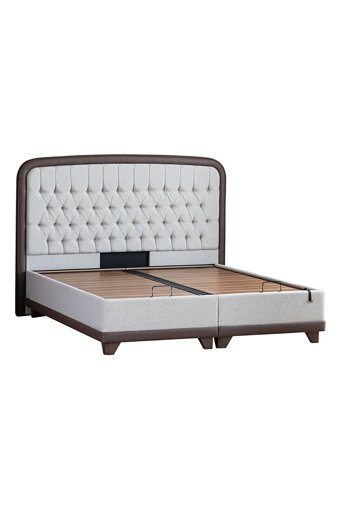 Weltew Yatak Carmen 150 x 200 cm Ayrılabilen Başlıklı Çift Kişilik Sandıklı Baza Seti Beyaz