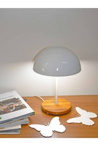Gloomyhomedesign Arden Mantar Beyaz Tekli Metal Tek Ayak Abajur Beyaz
