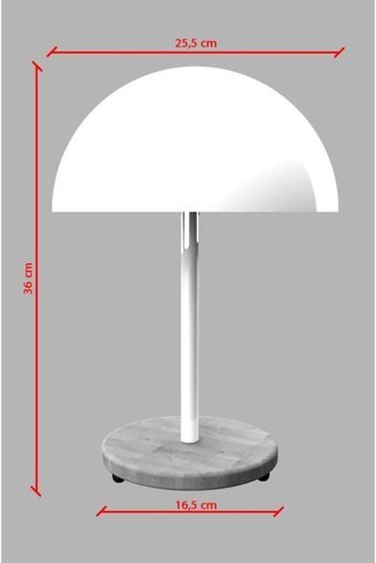 Gloomyhomedesign Arden Mantar Beyaz Tekli Metal Tek Ayak Abajur Beyaz