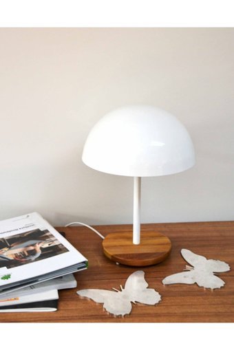 Gloomyhomedesign Arden Mantar Beyaz Tekli Metal Tek Ayak Abajur Beyaz