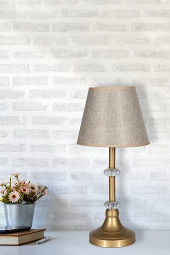 Hmydesign Gulie Eskitme Tekli Kumaş Tek Ayak Abajur Eskitme