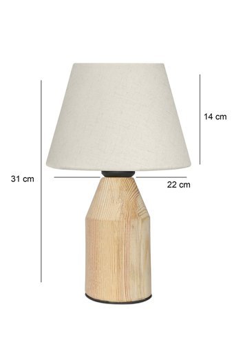Homing Kırçıllı Başlık Ayd-3645 Tekli Ahşap Tek Ayak Abajur Bej