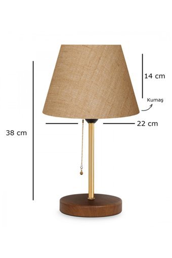 Homing Sera Ayd-3137 Tekli Jüt Kumaş Tek Ayak Abajur Sarı