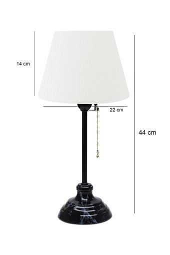 Homing Vien Black Mermer Ayd-3512 Tekli Ahşap 3 Ayaklı Abajur Bej