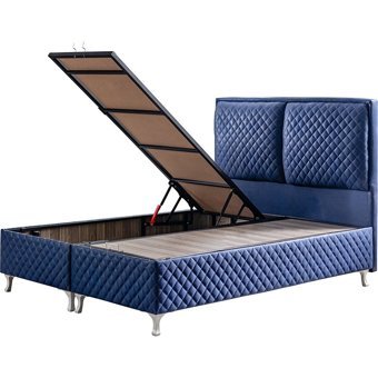 Setay Venüs 90x190 cm Başlıklı Yataklı Sandıklı Tek Kişilik Baza Seti Lacivert