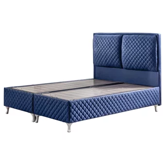 Setay Venüs 90x190 cm Başlıklı Yataklı Sandıklı Tek Kişilik Baza Seti Lacivert