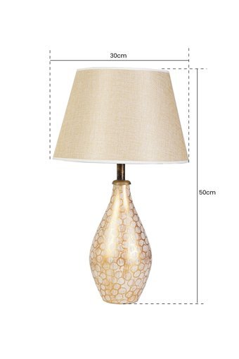 Hmydesign Girafe Krem Gold Tekli Kumaş Tek Ayak Abajur Krem - Gold