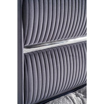 Mobilya Dükkanım Silver 90x190 cm Başlıklı Yataklı Sandıklı Tek Kişilik Baza Seti Siyah